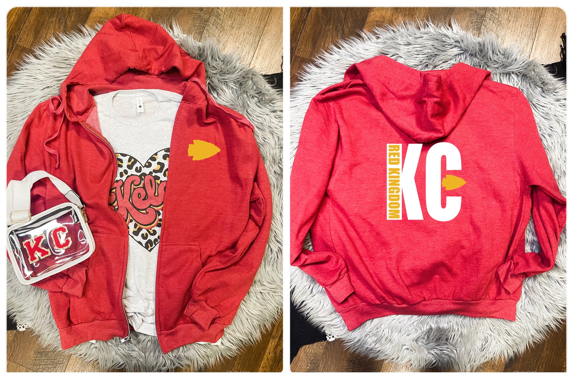 FRONT + BACK Arrowhead KC Kingdom Red Jacket