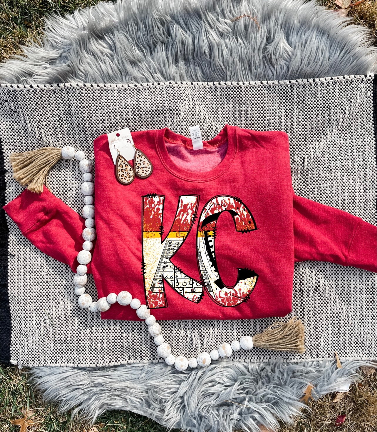 KC Collage Heather Red Sweatshirt