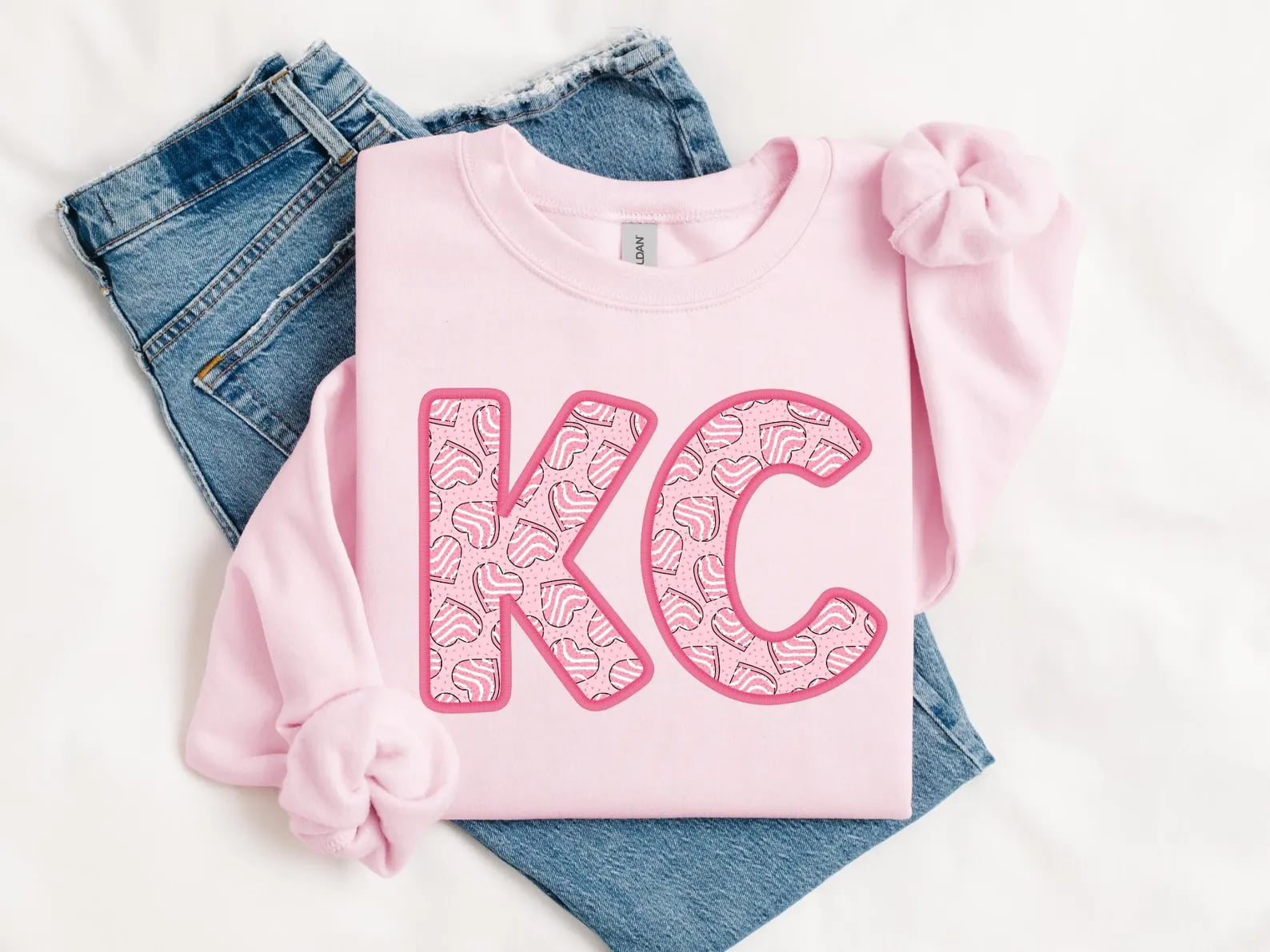 Pink KC Heart Cakes Light Pink Sweatshirt