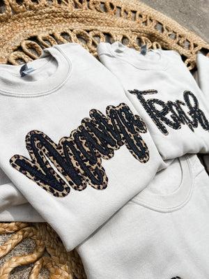 **PREORDER** Leopard & Glitter Appliqué Sweatshirt Options