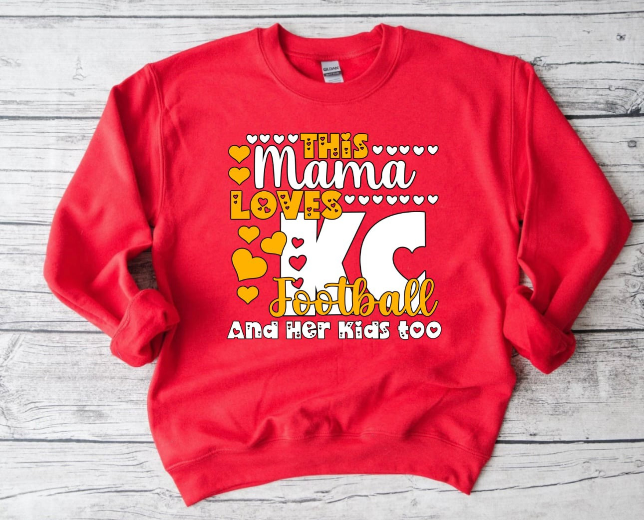 **HALFTIME DEAL** This Mama Loves KC Football And Her Kids Too Red Sweatshirt