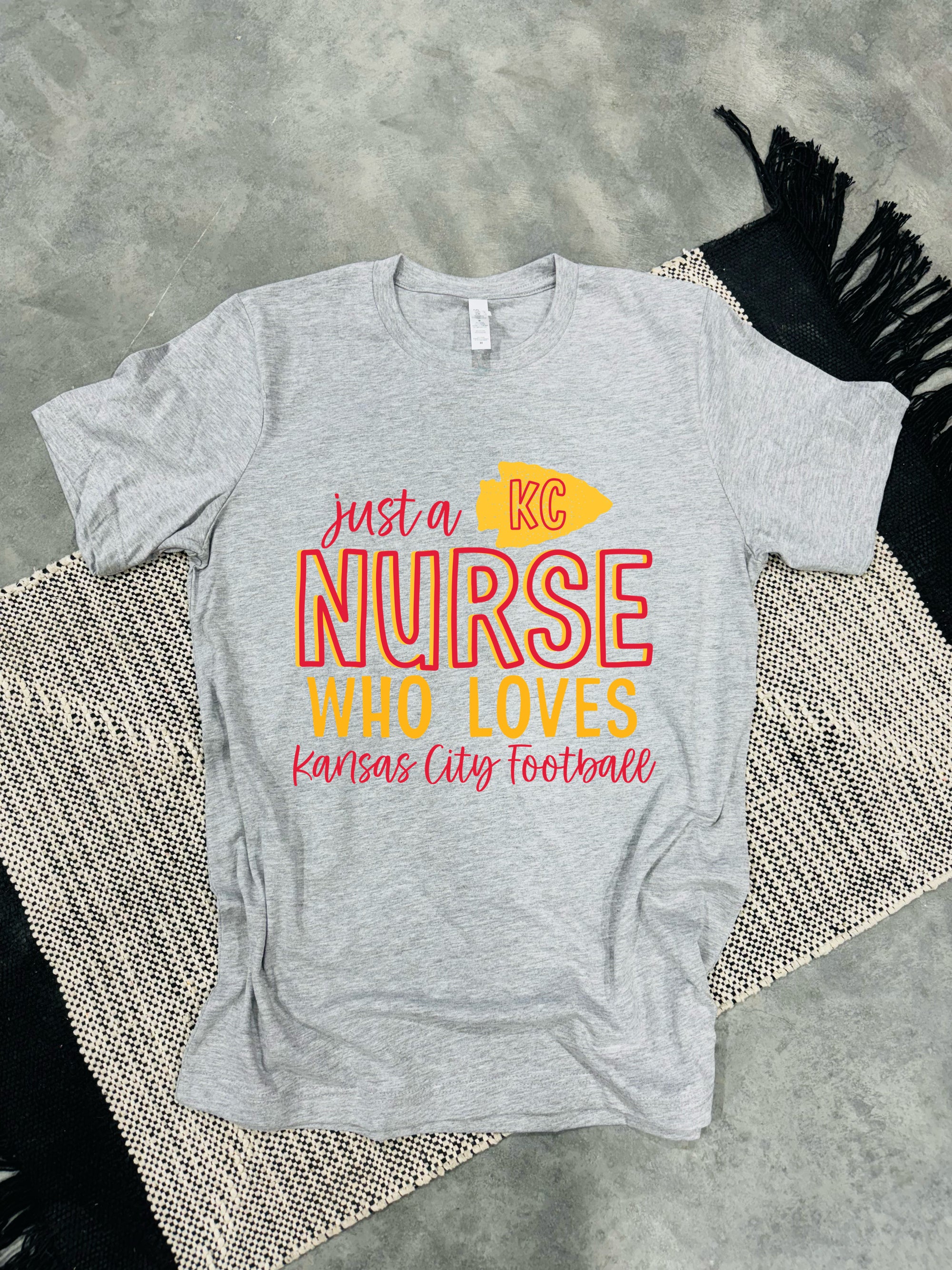 Just A KC Nurse Heather Grey Tee