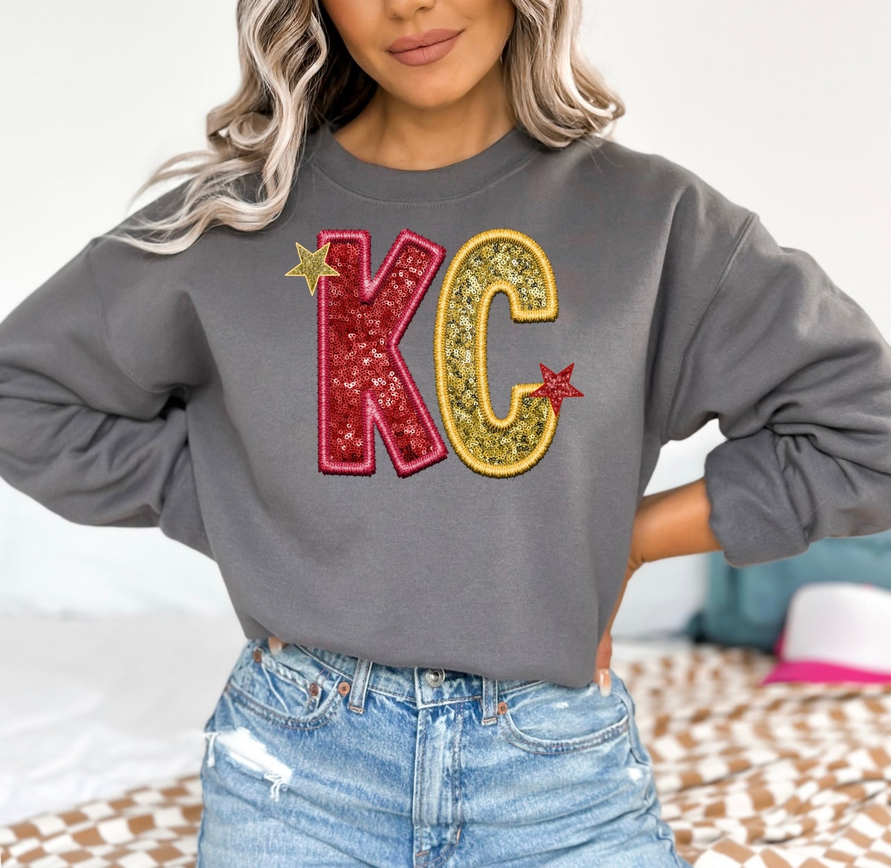 KC Stars Red & Gold Charcoal Sweatshirt