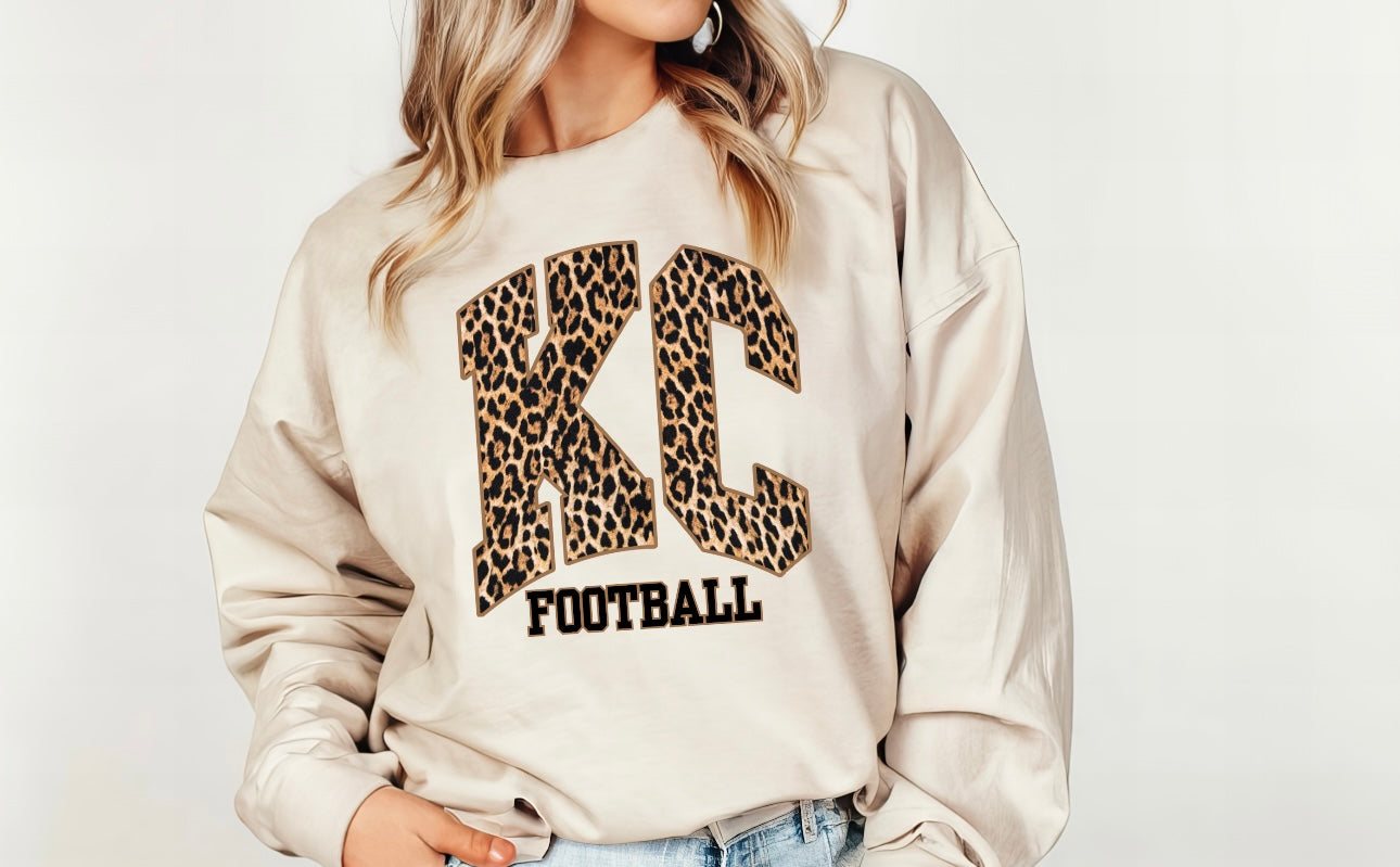 **HALFTIME DEAL** Black Football Leopard KC Sand Sweatshirt