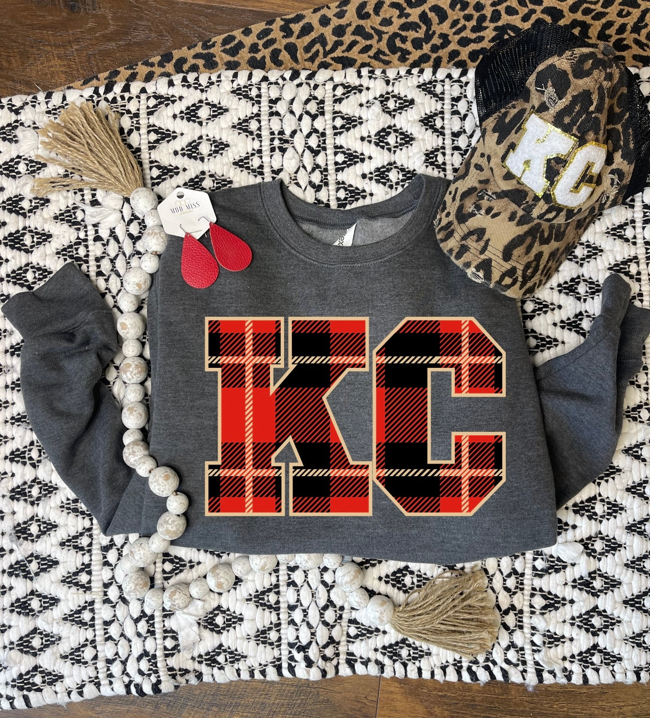 KC Plaid Dark Heather  Sweatshirt