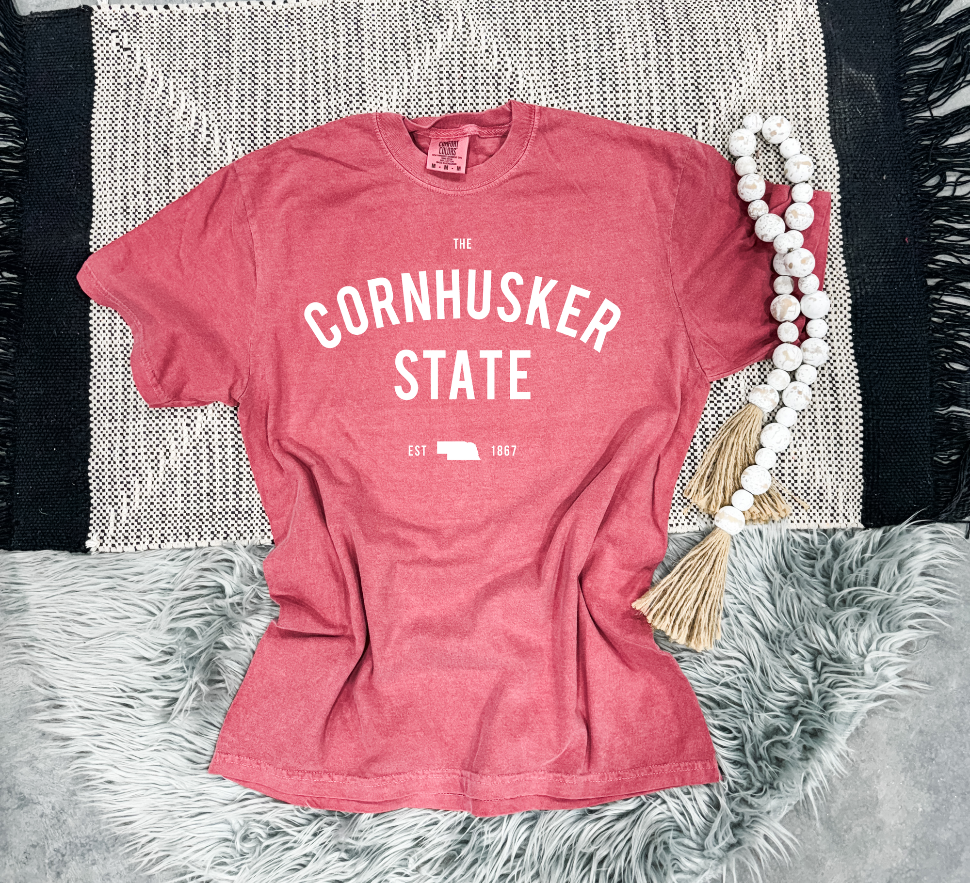 White The Cornhusker State Crimson Tee