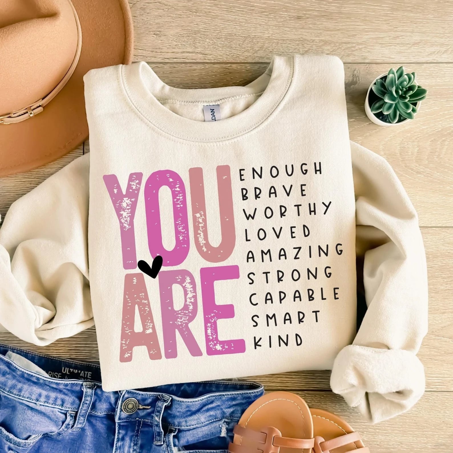 Heart You Are List Sand Sweatshirt