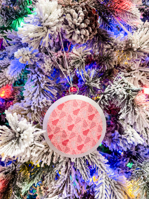 Pink Little Christmas Trees Circle Car Freshie