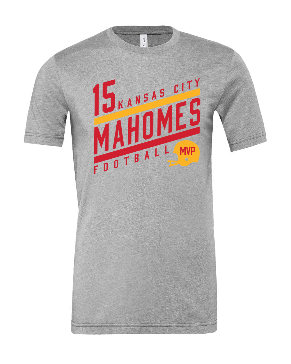 15 Kansas City Mahomes Football Heather Grey Tee