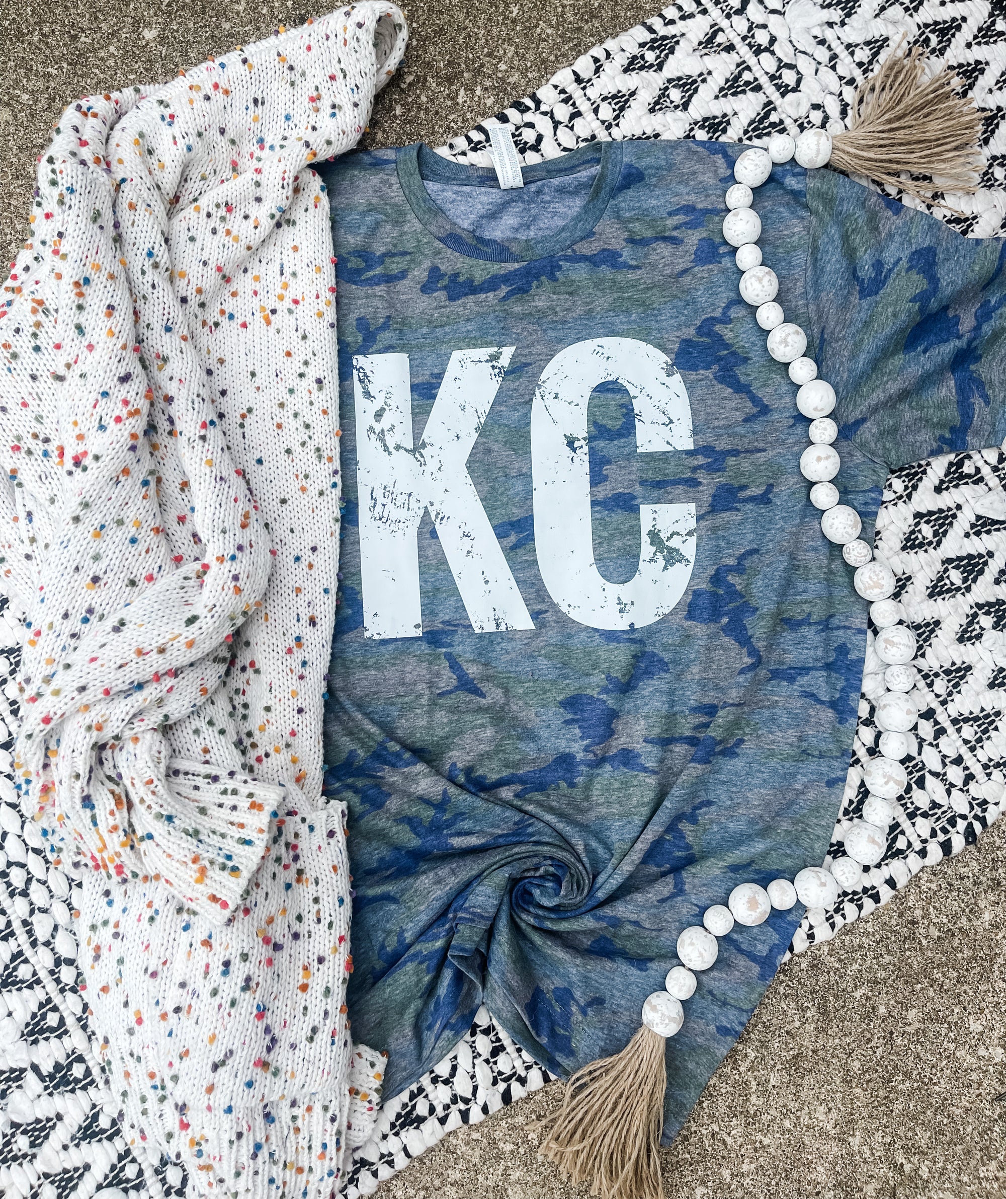 KC Football Cheetah Mustard Tee - Olive Street Boutique