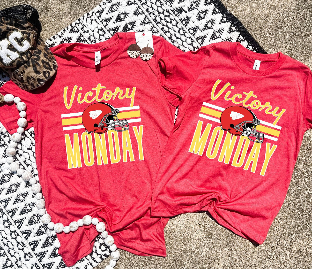 Gold Victory Monday Heather Red Tee