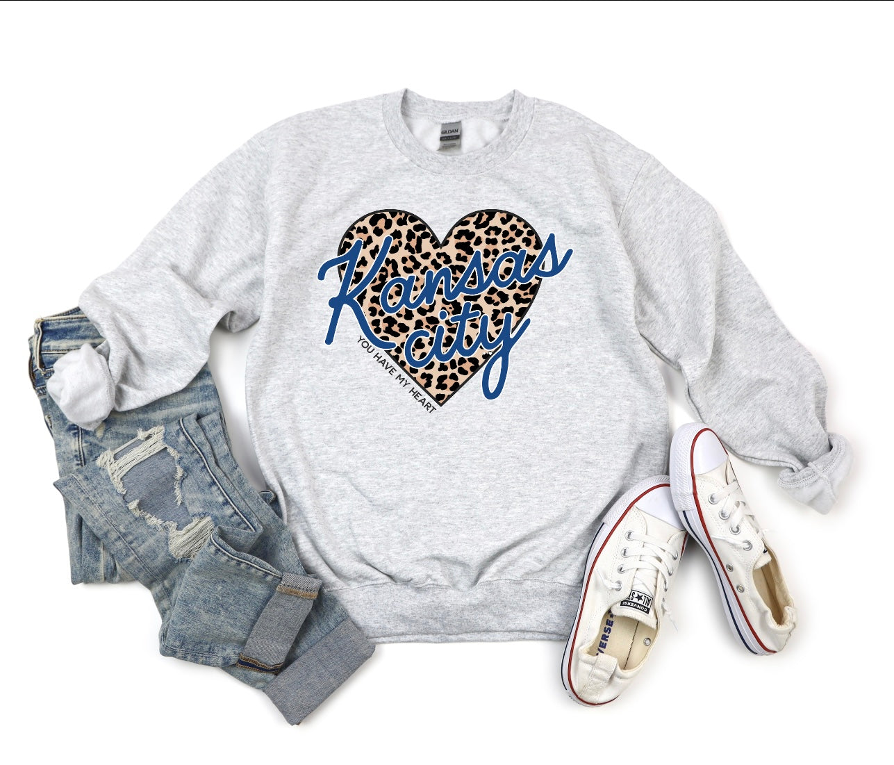 Kansas City You Have My Heart Ash Sweatshirt