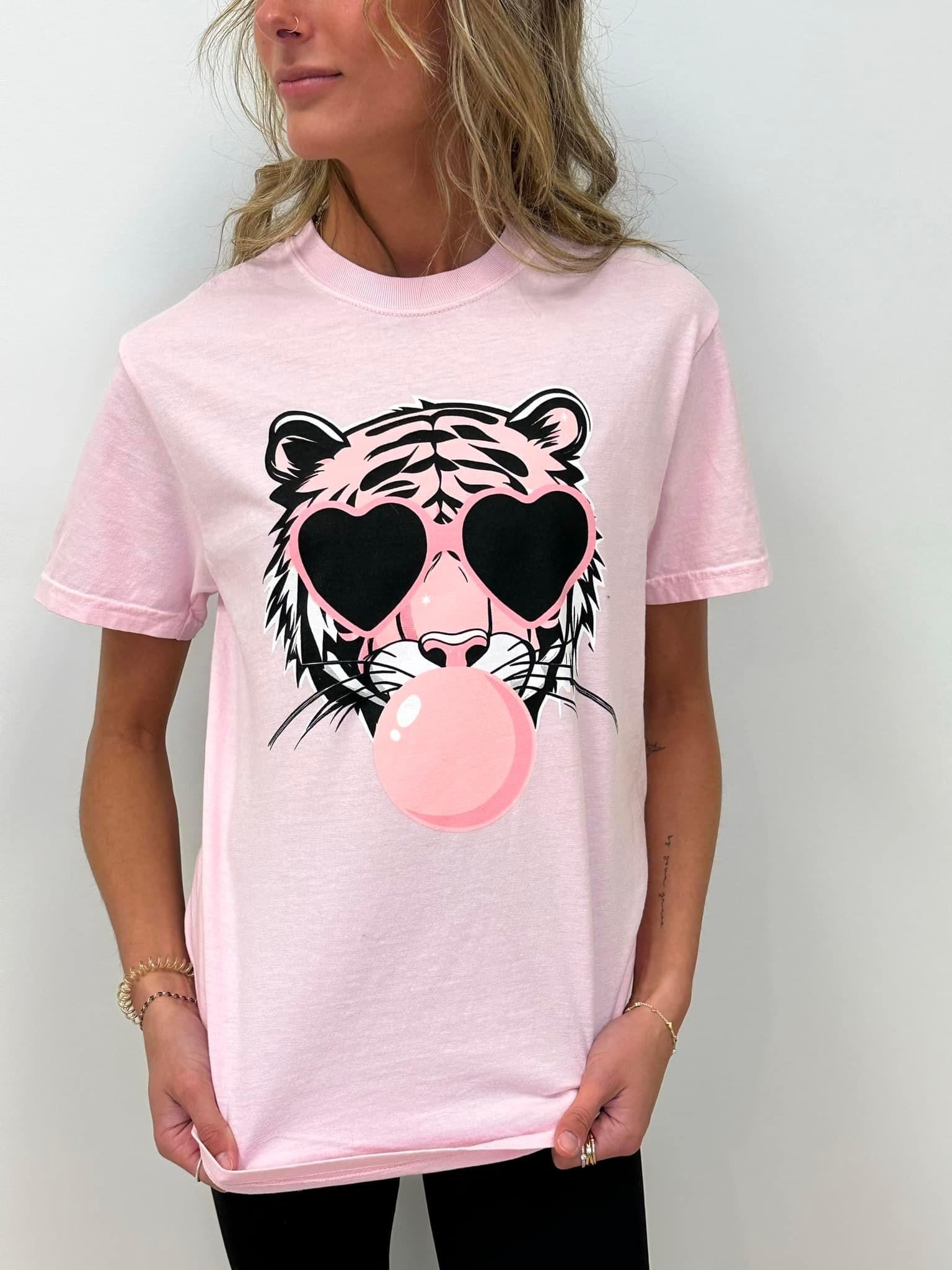 Pink Tiger Bubble Gum Light Pink Tee