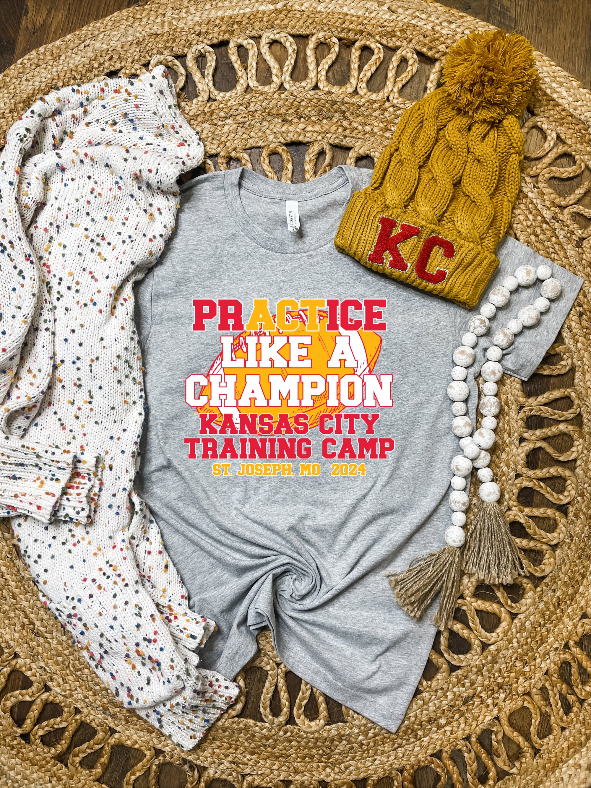 Practice Like A Champion KC Training Camp Heather Grey Tee