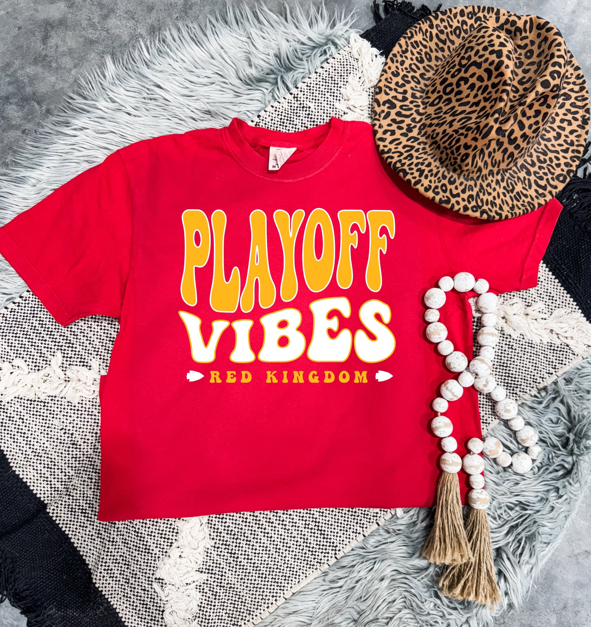 Playoff Vibes Red Kingdom Go Red Tee