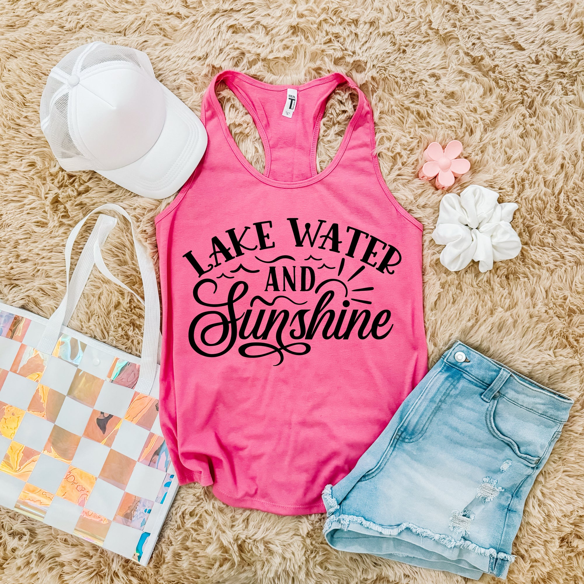 Lake Water & Sunshine Pink Tank Top