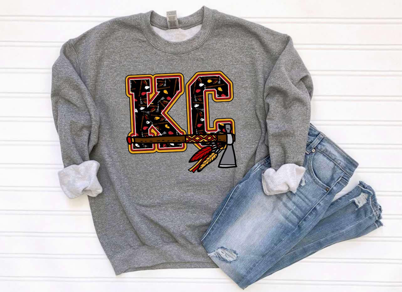 **HALFTIME DEAL** KC Tomahawk Chop Heather Graphite Sweatshirt