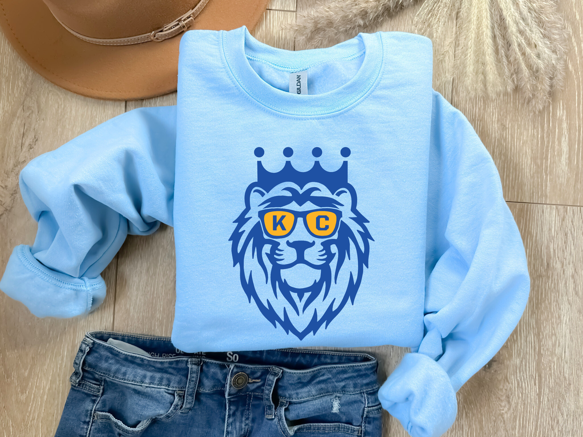 Blue & Gold KC Lion Light Blue Sweatshirt