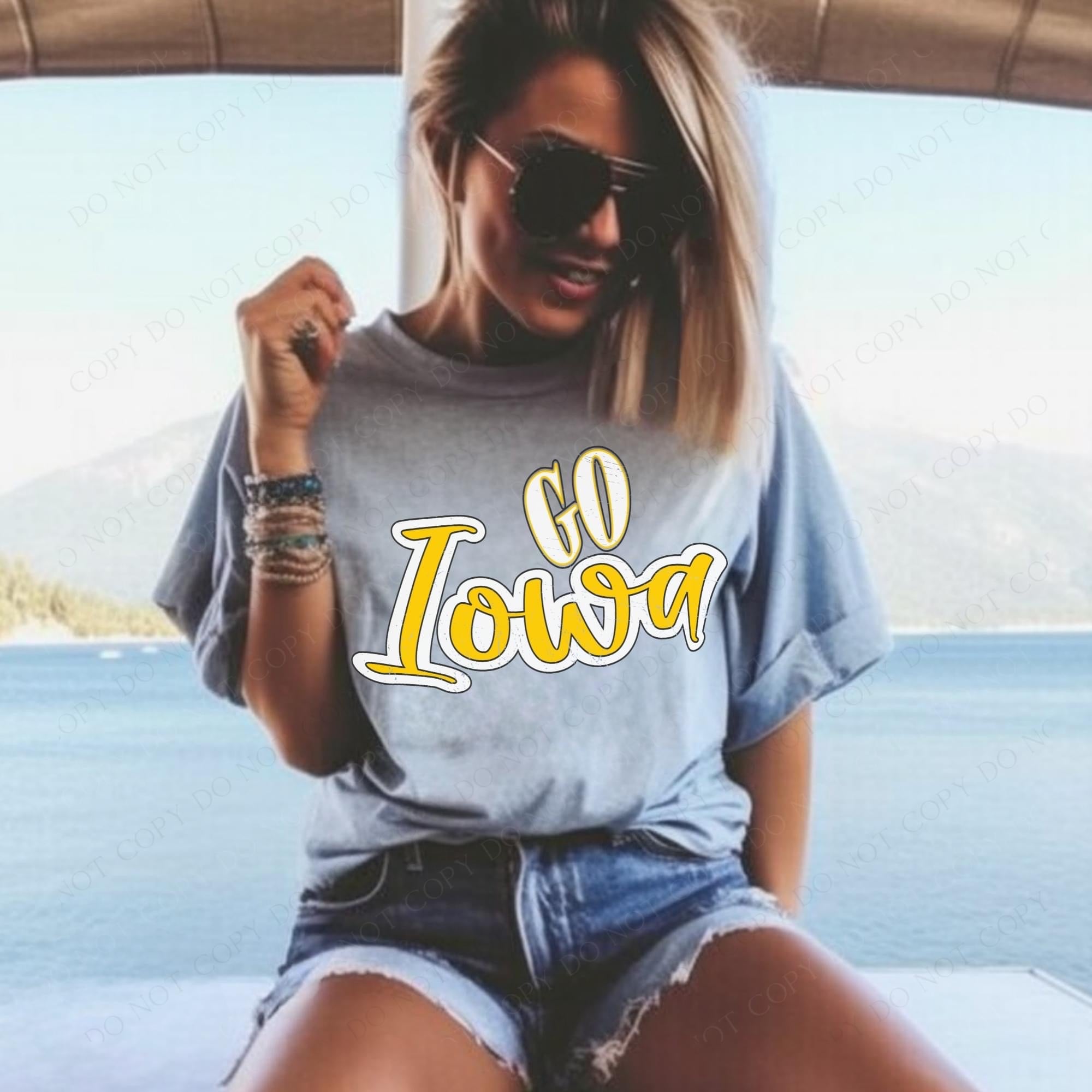 Go Iowa Heather Grey Tee