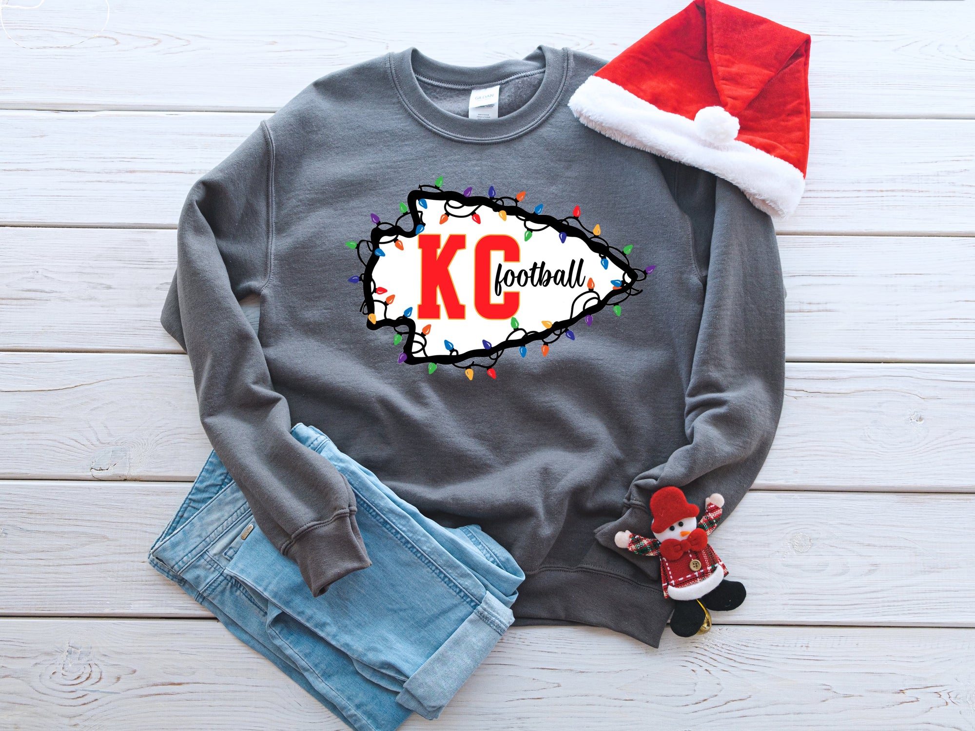 KC Arrowhead Christmas Lights Charcoal Option