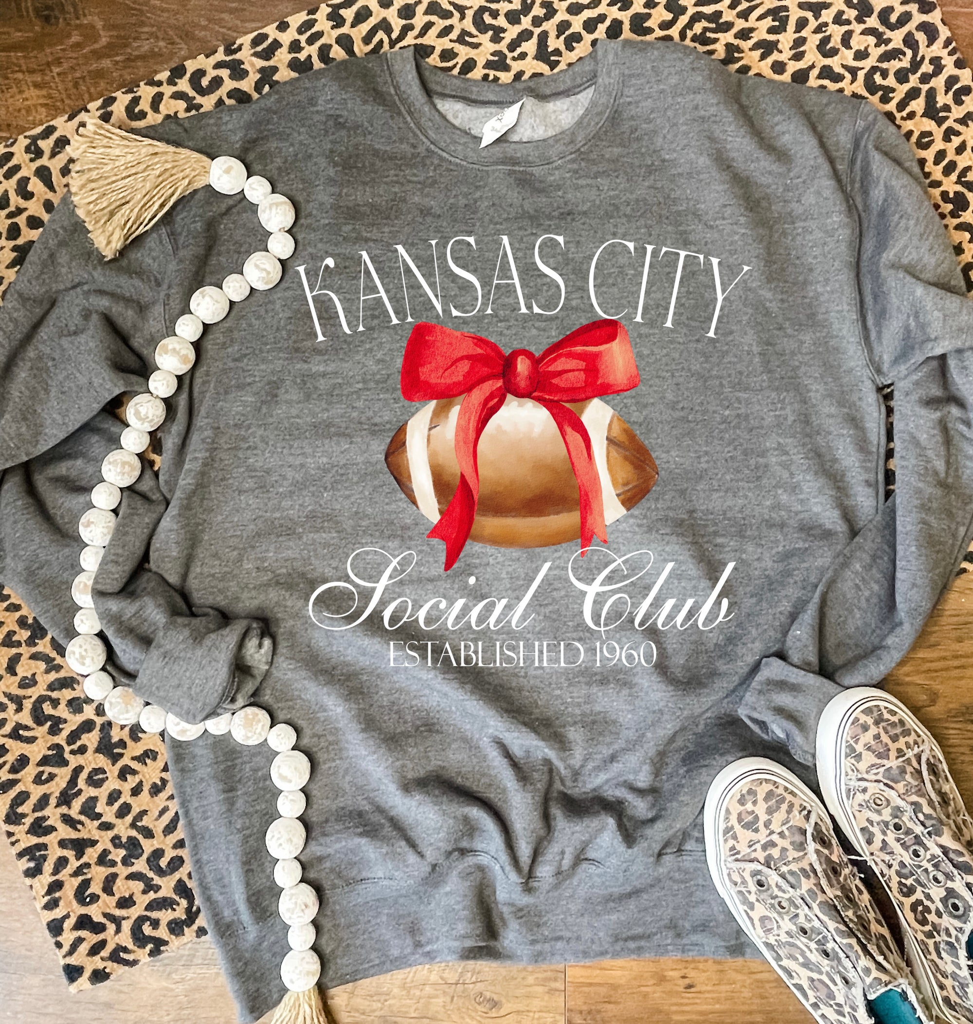 White Kansas City Social Club Dark Heather Sweatshirt