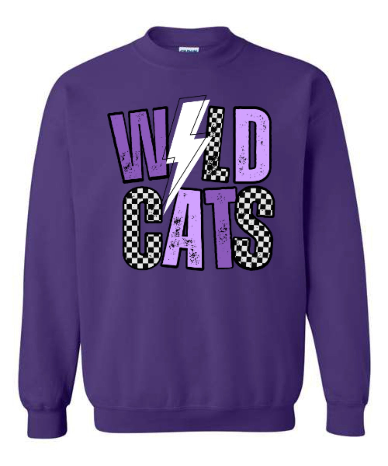 Lightening Bolt Wildcats Purple Sweatshirt