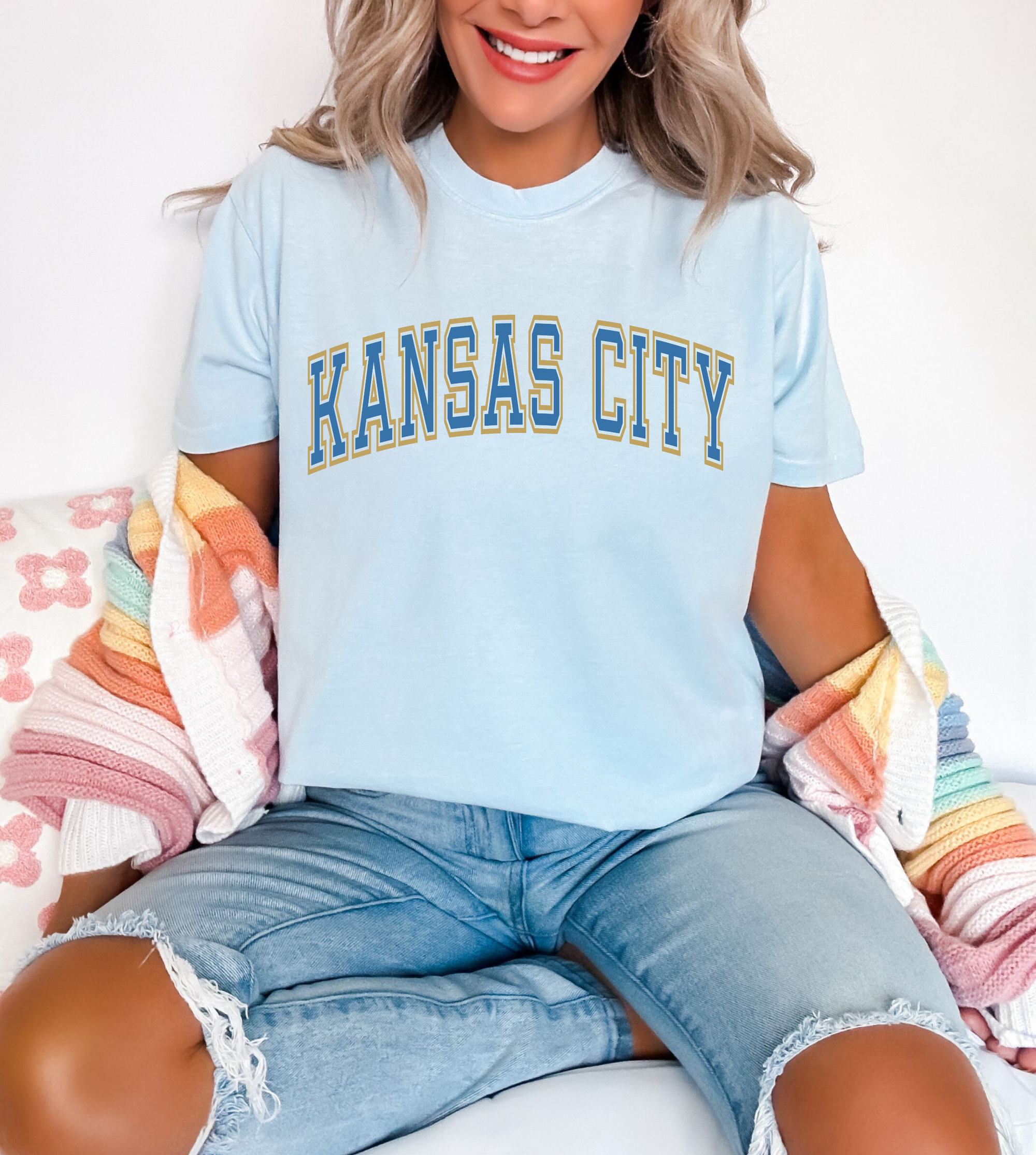 Blue & Gold Kansas City Chambray Tee