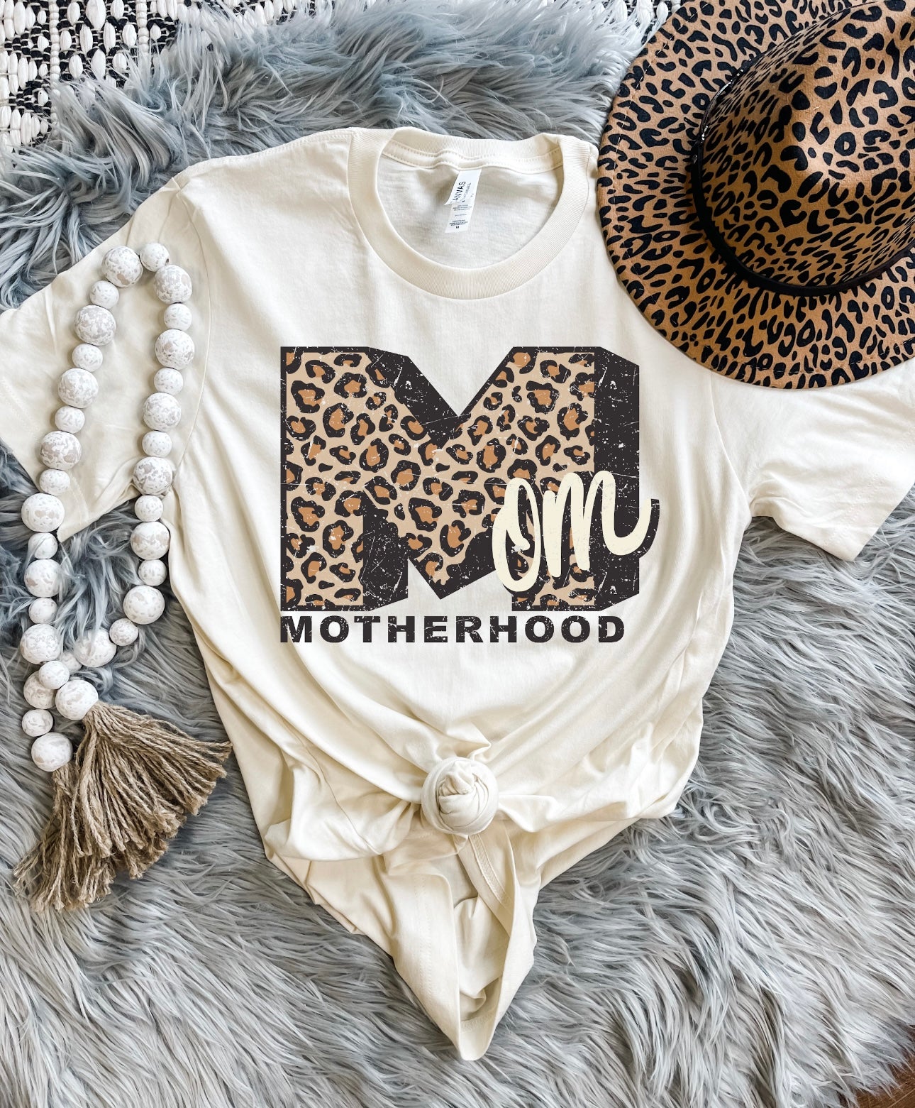 Leopard M Motherhood Natural Tee