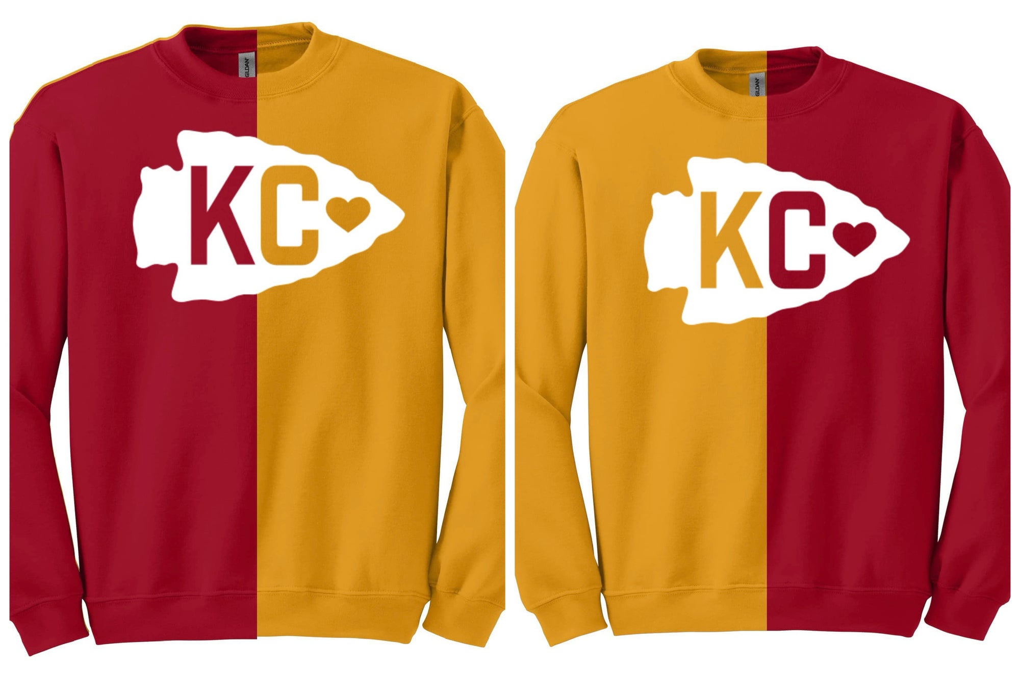 **PREORDER** White KC Heart Arrowhead Sewn Split Sweatshirt