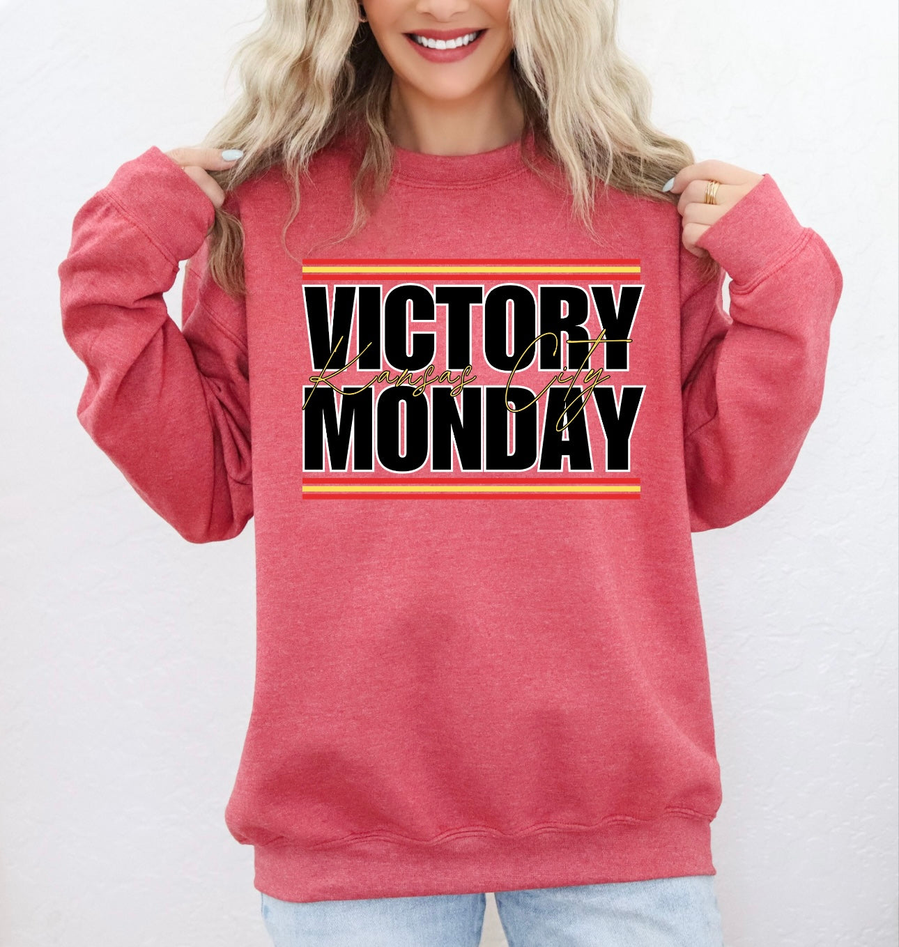 Black Victory Monday Heather Red Sweatshirt