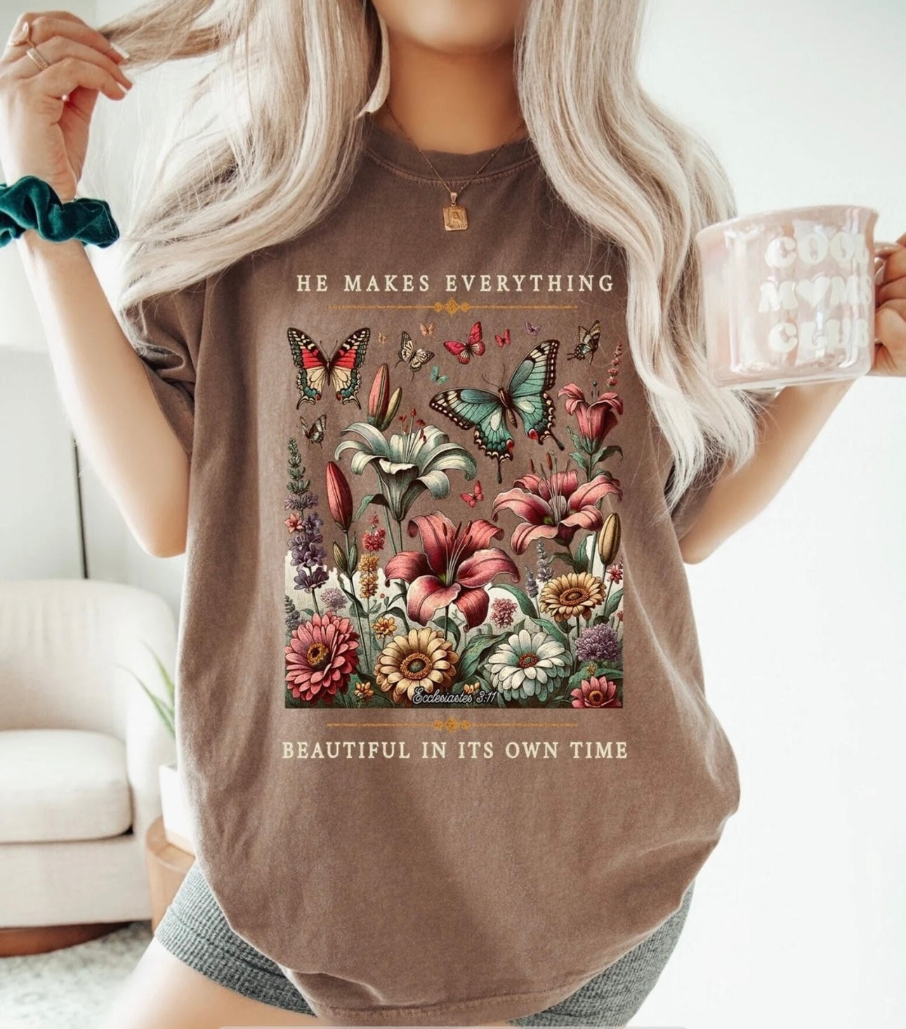 He Makes Everything Beautiful In His Own Time Espresso Tee