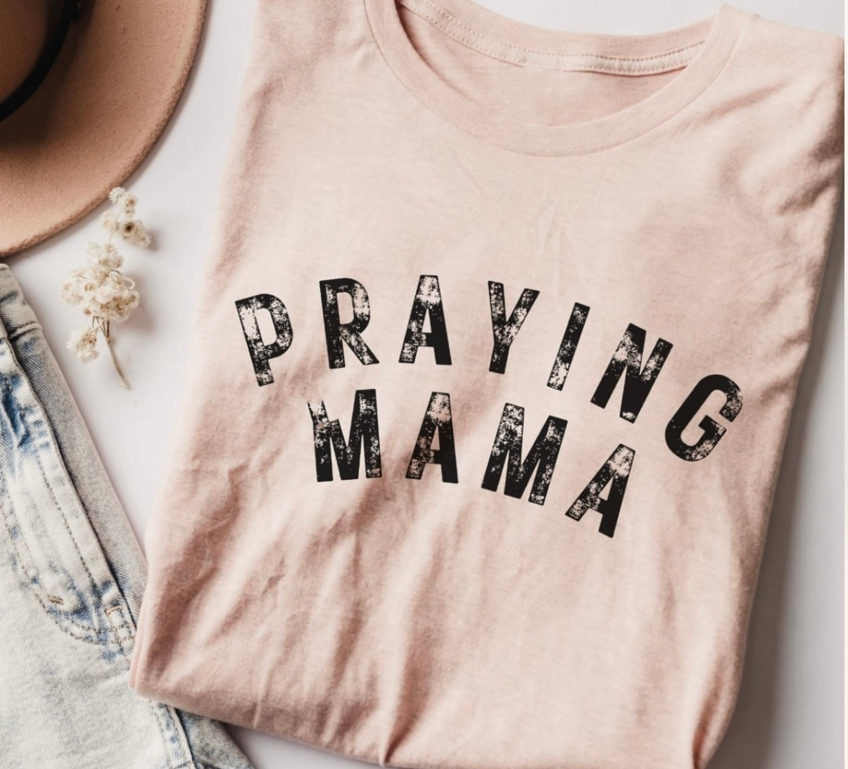 Praying Mama Peach Tee