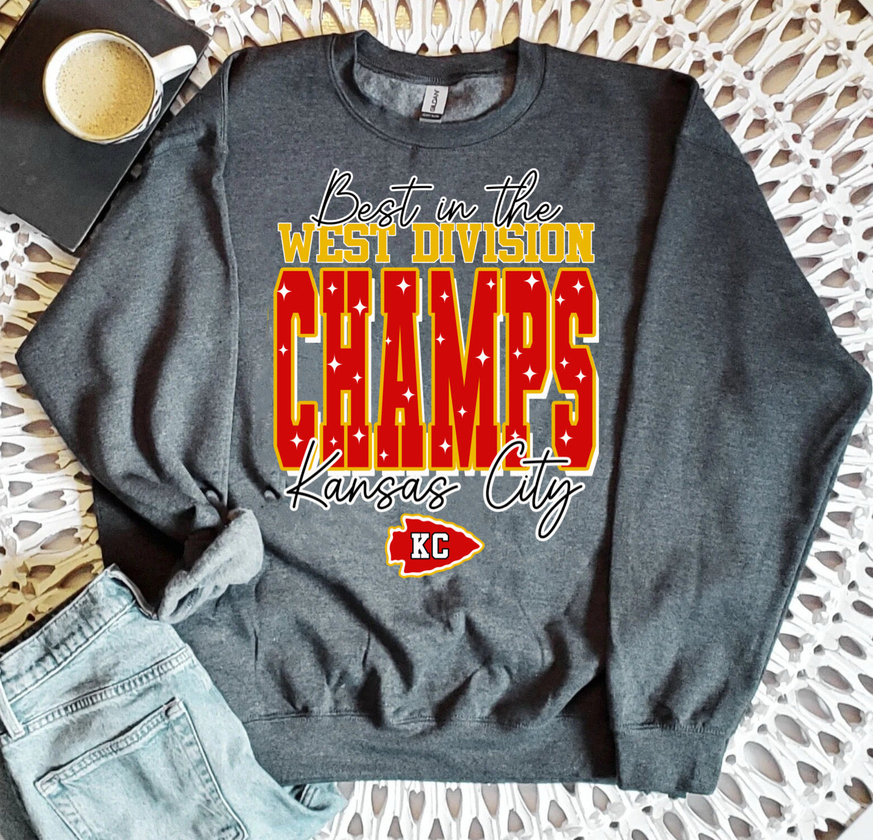 West Division Champs Stars KC Dark Heather Sweatshirt