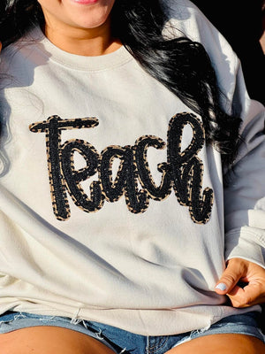 **PREORDER** Leopard & Glitter Appliqué Sweatshirt Options