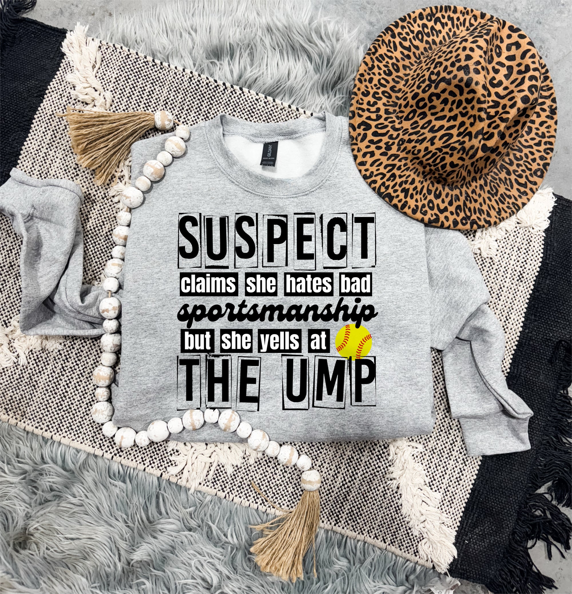 Softball Suspect Yells At The Ump Sports Grey Sweatshirt