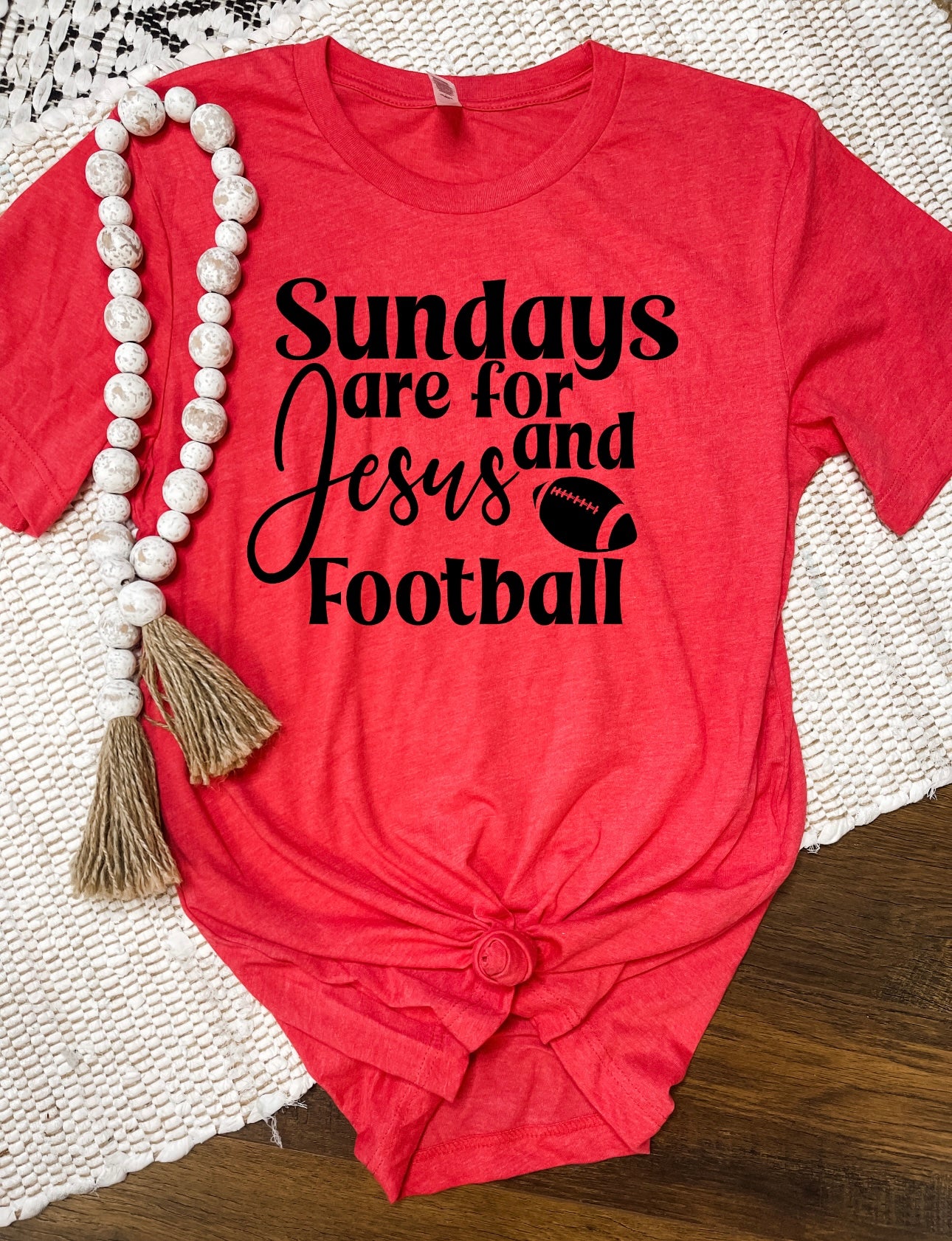 Sundays Are For Jesus & Football Heather Red