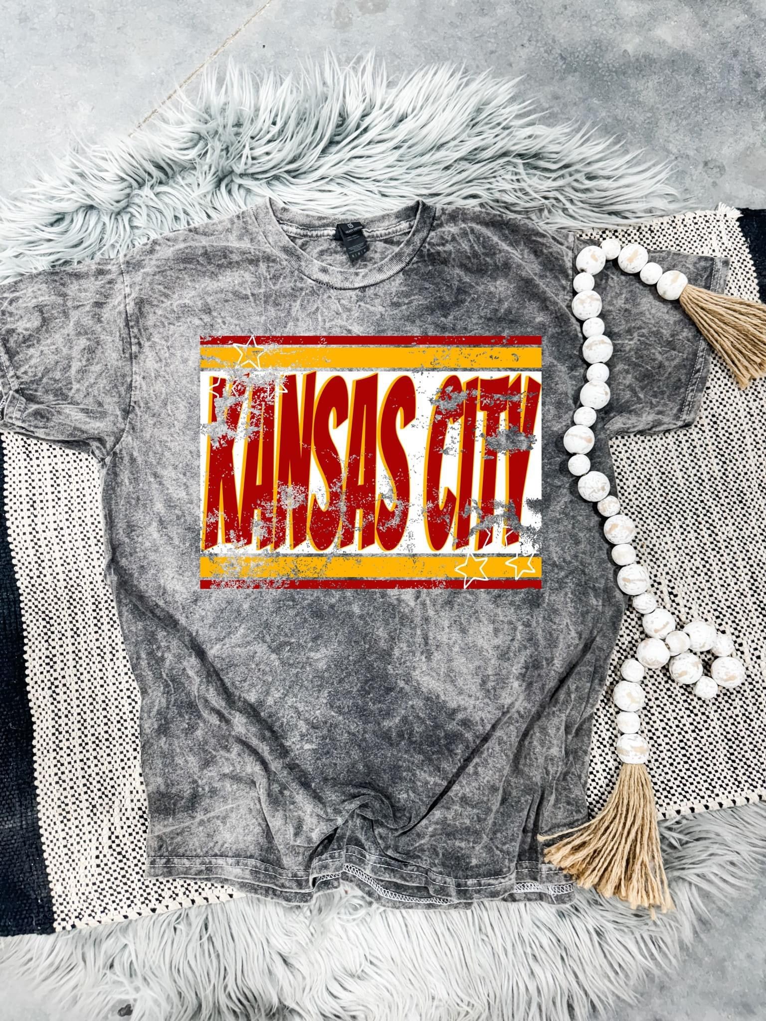 **HALFTIME DEAL** Distressed Kansas City Stars Grey Mineral Wash