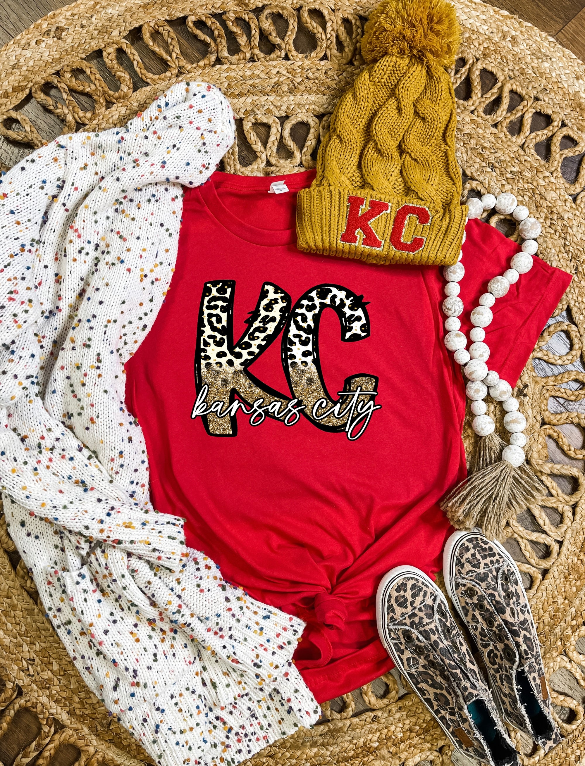 Leopard KC Kansas City Red Tee