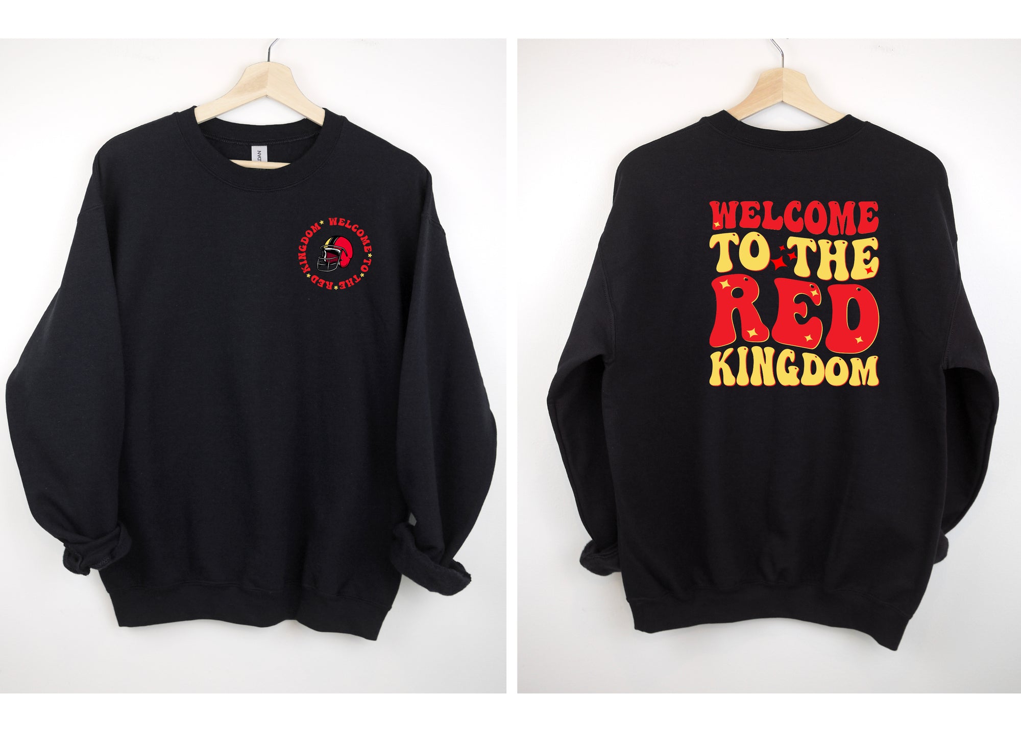 FRONT + BACK Welcome To The Red Kingdom Black Sweatshirt