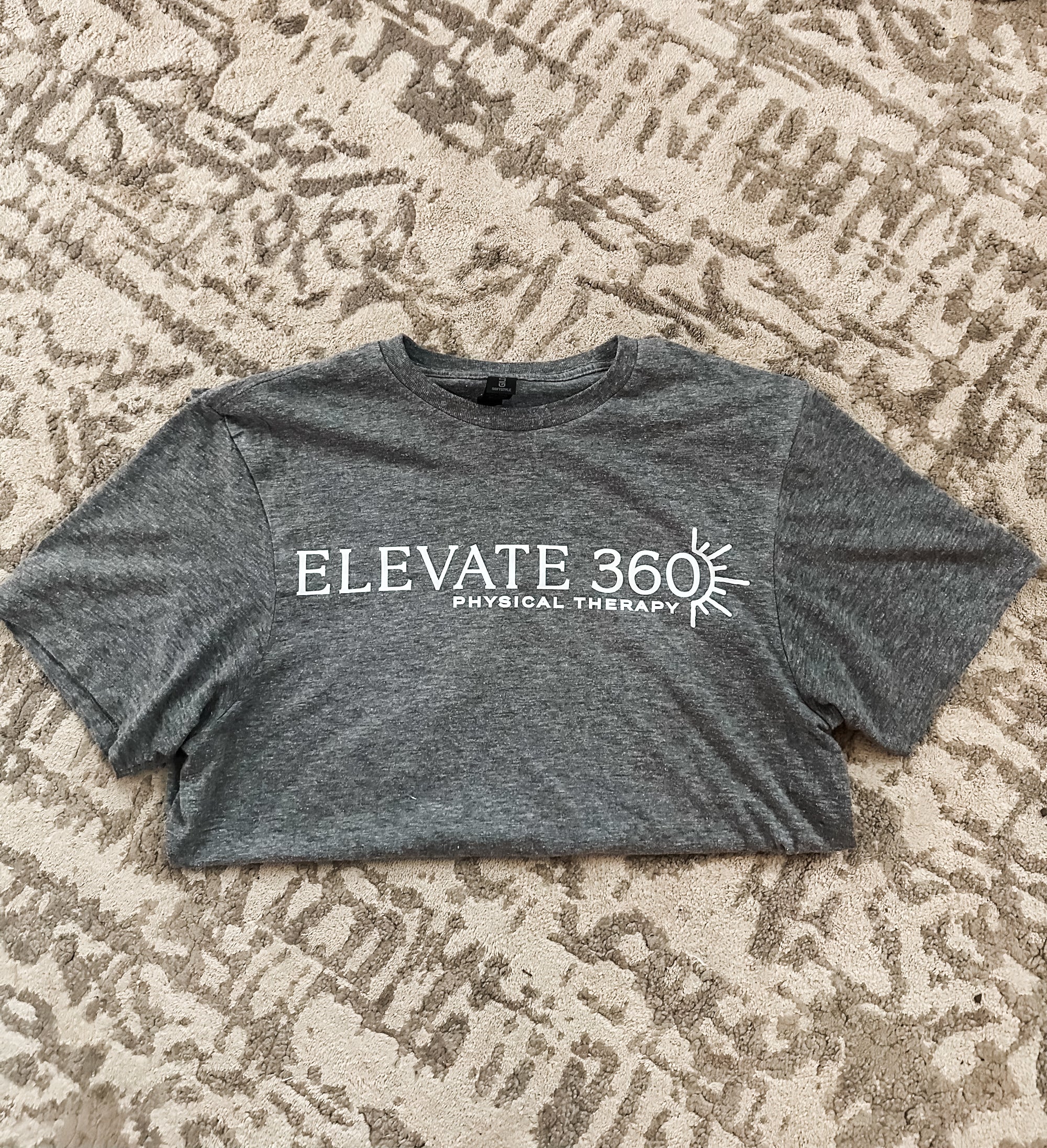 White Elevate 360 Physical Therapy Heather Graphite Tee