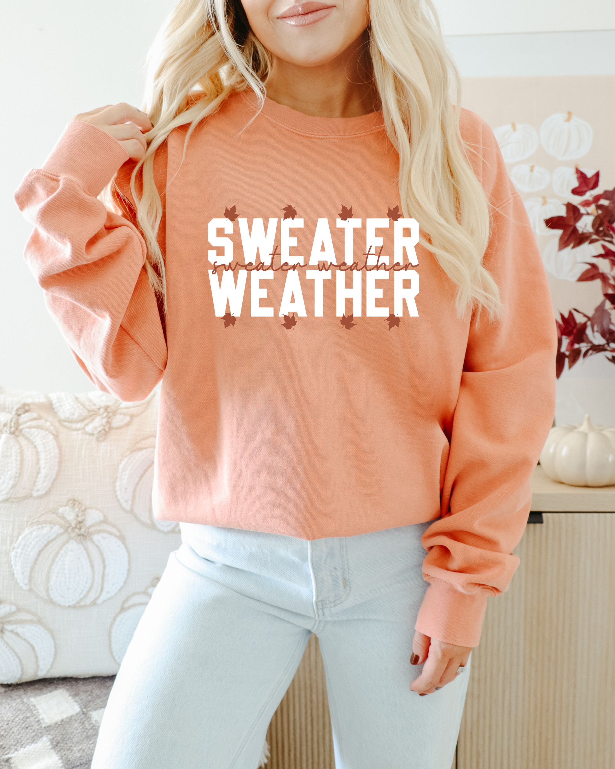 Leaves Sweater Weather Repeat Terracotta Sweatshirt