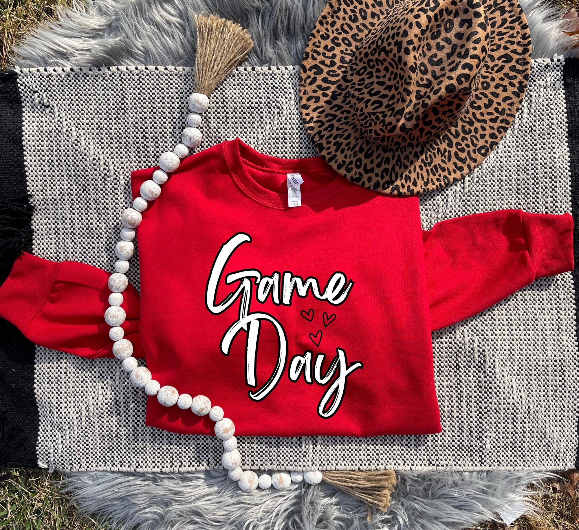 Game Day Hearts Red Sweatshirt