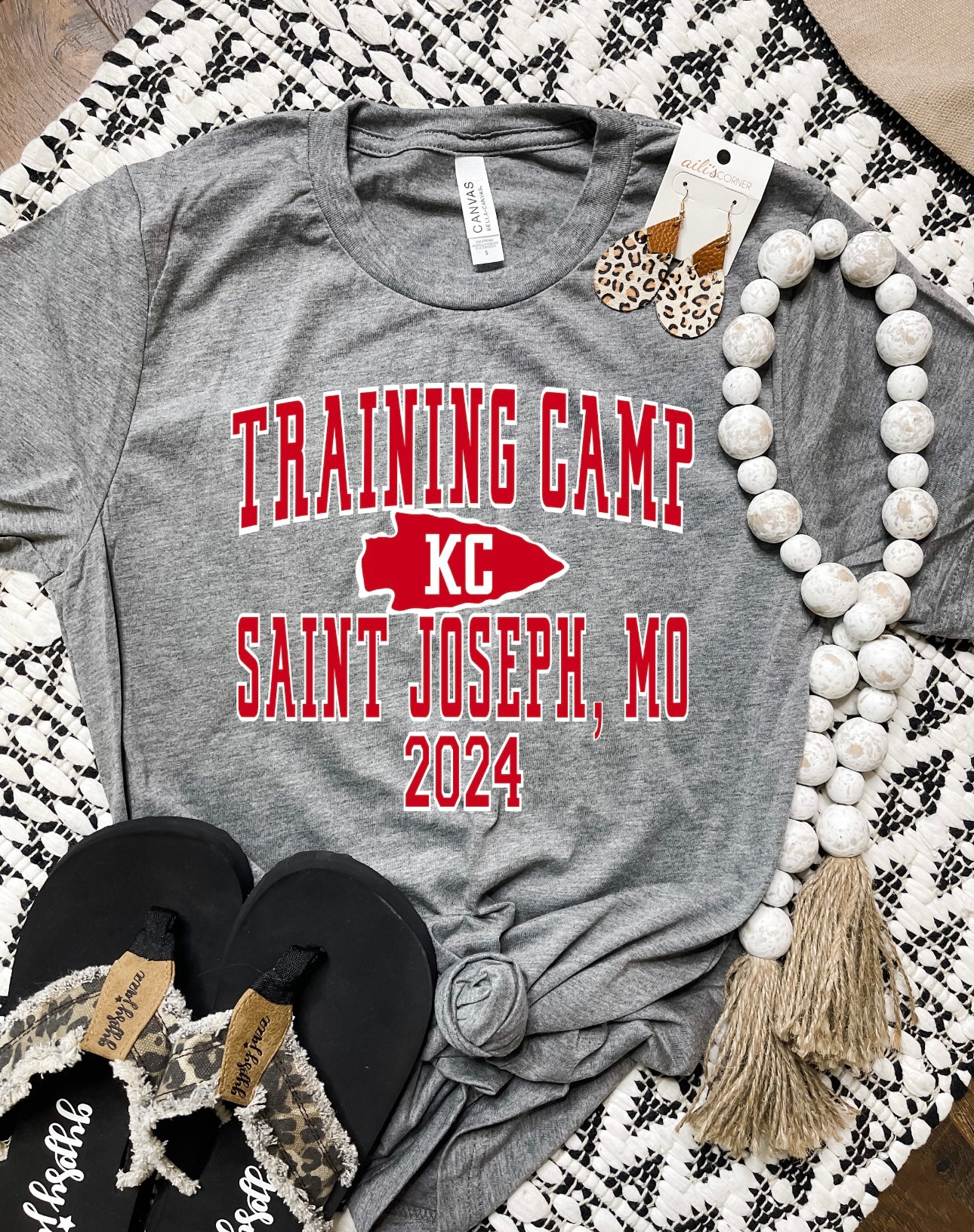 Training Camp Red Arrowhead Charcoal Tee