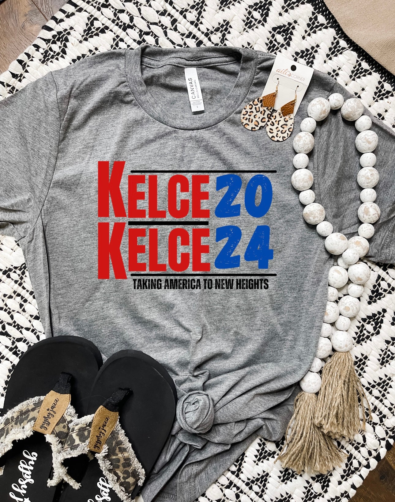 Kelce Kelce 2024 Charcoal Tee