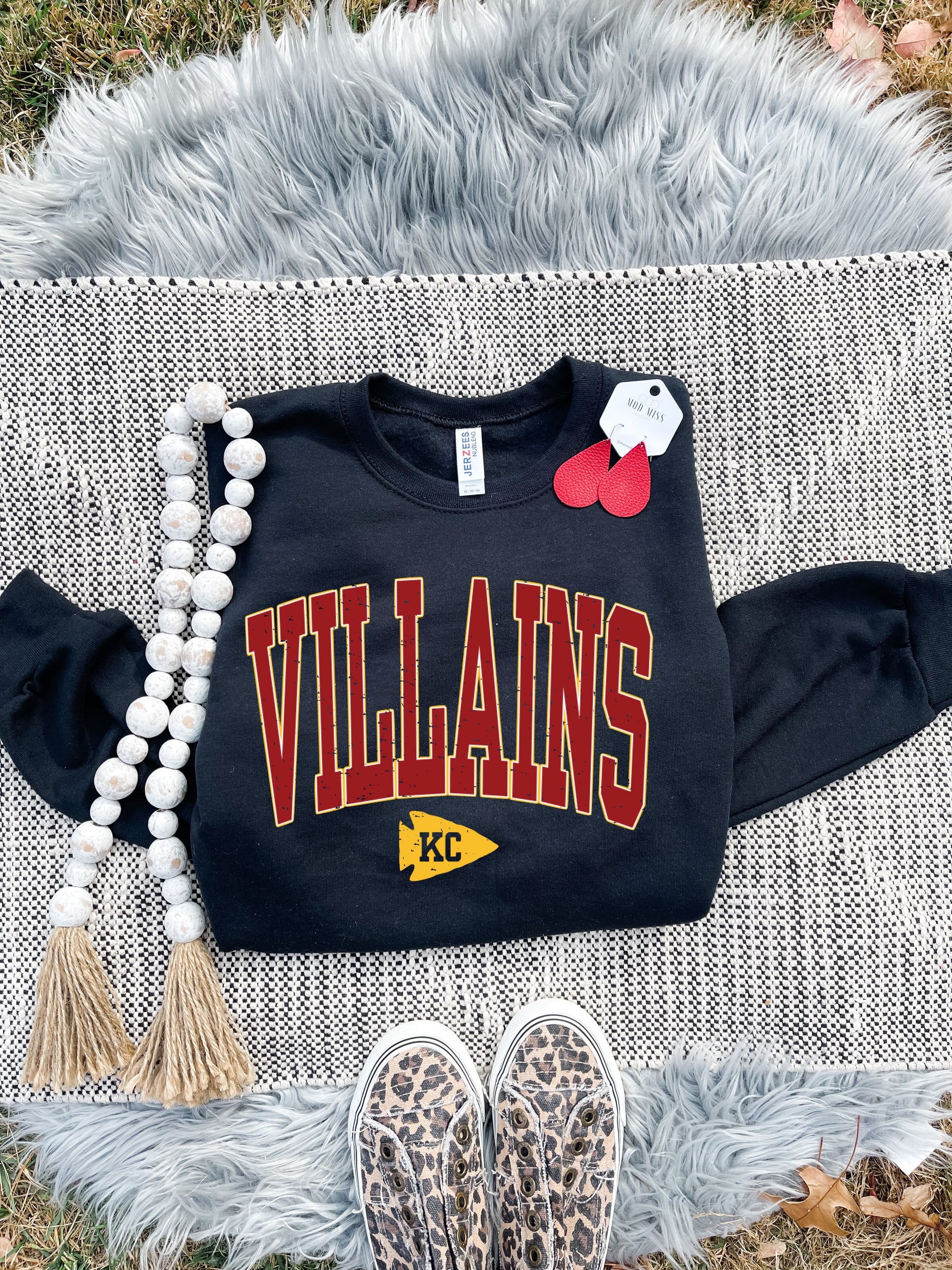 **HALFTIME DEAL** Red & Gold Villains Black Sweatshirt