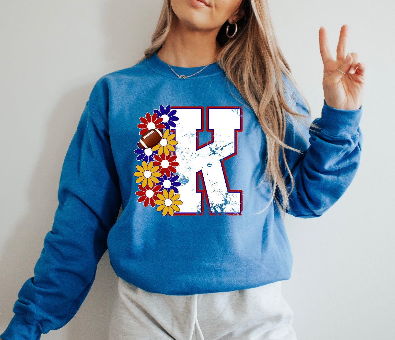 Floral K Royal Sweatshirt