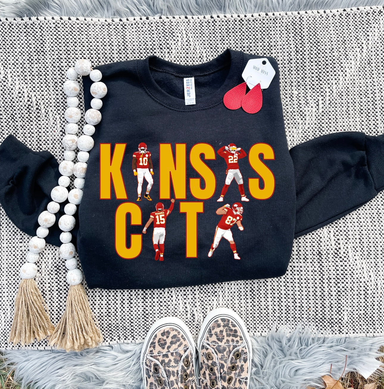 **HALFTIME DEAL** Red & Gold Kansas City Players Black Sweatshirt