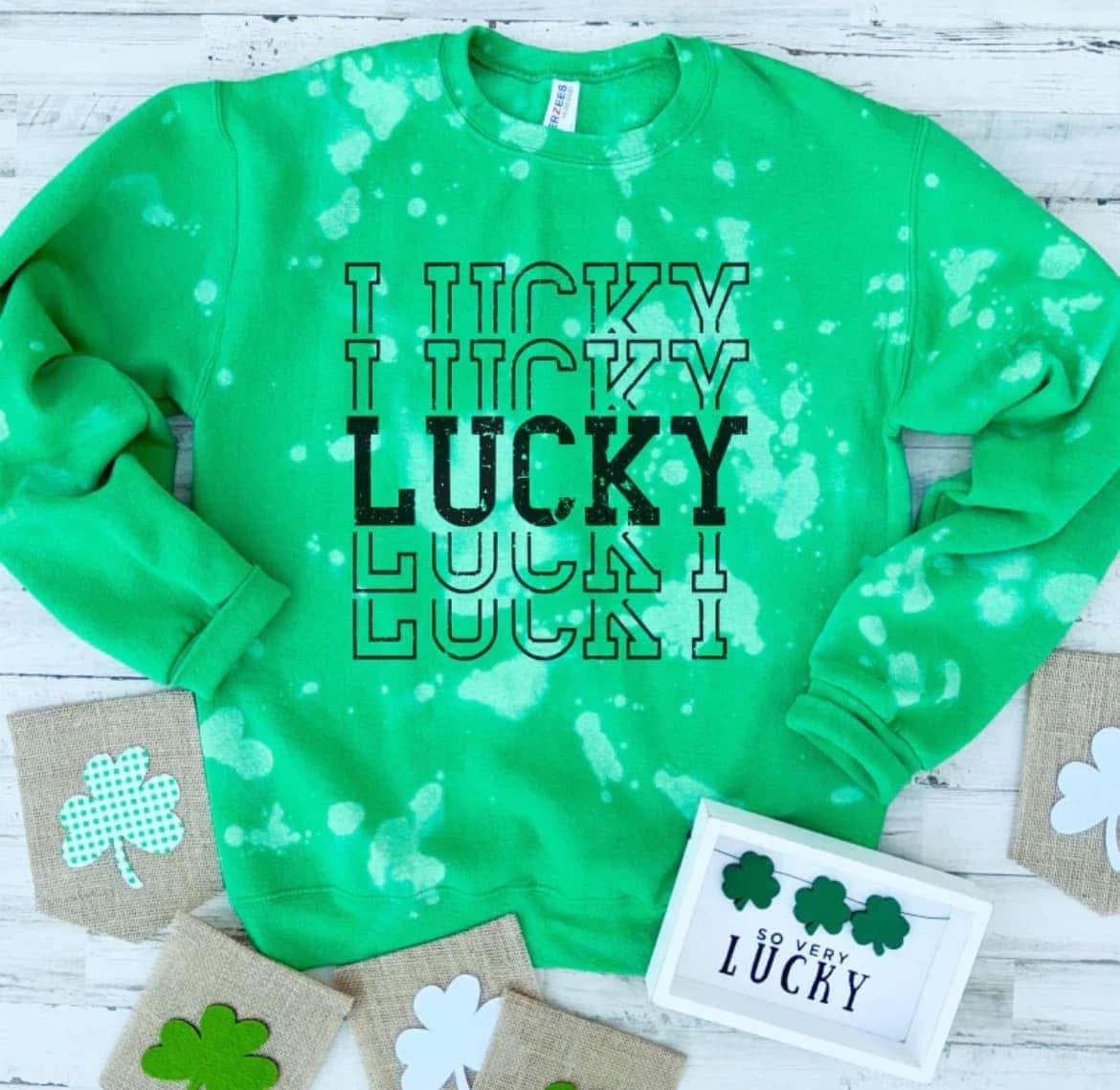 **PREORDER** Lucky Repeat Green Sweatshirt