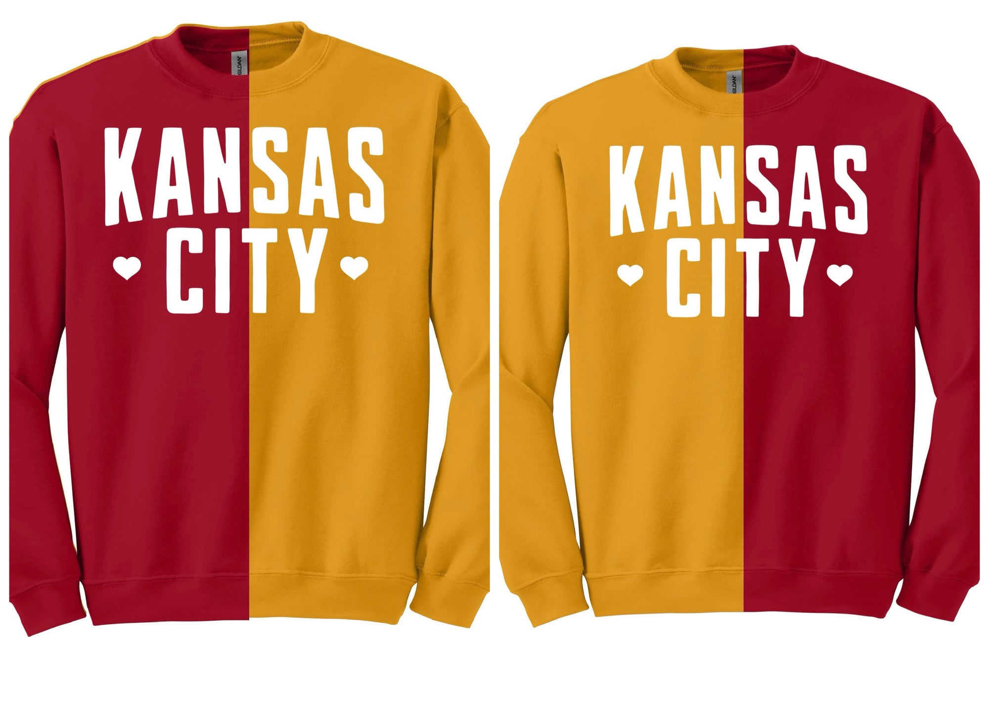 **PREORDER** White Kansas City Hearts Sewn Split Sweatshirt