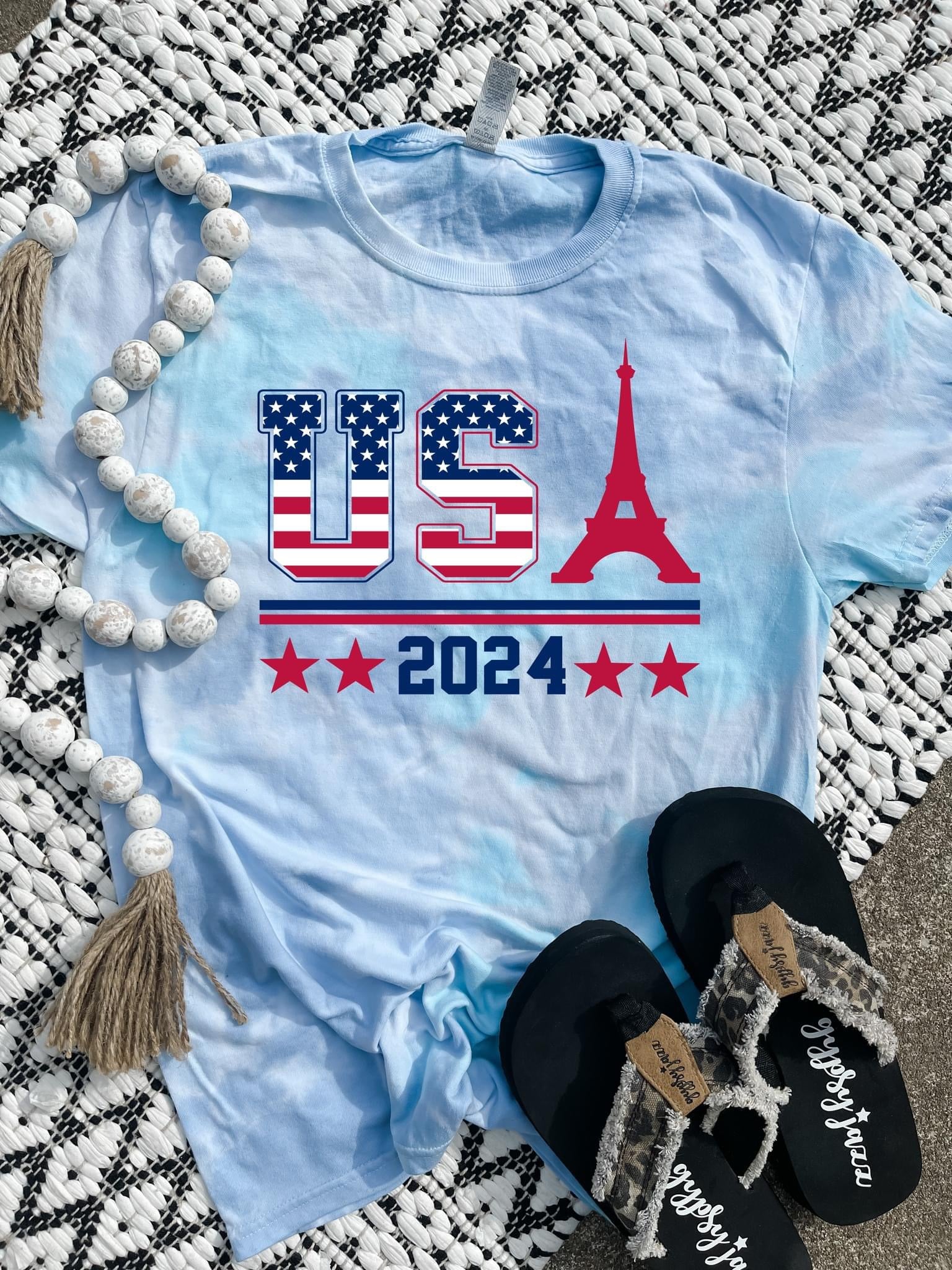 USA Tower Blue Tie Dye Tee